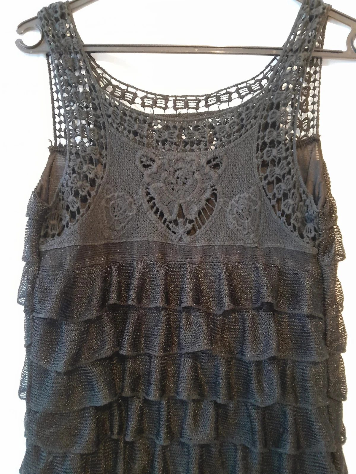 Vestido longo, com babados, cor preto, Tamanho 38/40 – photo 2
